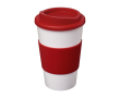 Plastic to go bekers in eco-tasje kleur rood