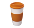 Plastic to go bekers in eco-tasje kleur oranje