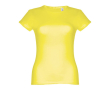Katoenen T-shirts met logo voor vrouwen kleur neon geel