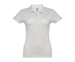 Katoenen dames poloshirt met logo, 195 g/m2 kleur lichtgrijs gemarmerd