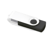 Draaibare USB met witte clip kleur zwart