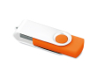 Draaibare USB met witte clip kleur oranje