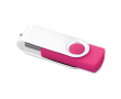 Draaibare USB met witte clip kleur fuchsia