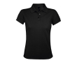 Damespolo van polyester en katoen 200 g/m2 kleur zwart