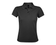 Damespolo van polyester en katoen 200 g/m2 kleur donkergrijs