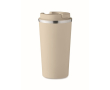Stijlvolle stalen thermosbeker met logo kleur beige