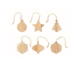 Houten kerstversieringen met opdruk kleur hout