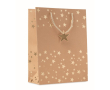 Papieren tasjes met logo en kerstmotief kleur goud