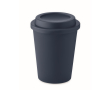 Dubbelwandige plastic bekers met logo kleur ultramarijn blauw