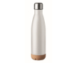 Dubbelwandige RVS thermosfles met kurk kleur wit