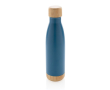 Fles met bamboe detail aan boven- en onderkant kleur blauw