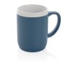 Keramische mok met witte rand kleur blauw