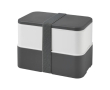 Lunchbox met twee bodems kleur grijs