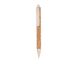 Promotionele balpen van kurk kleur naturel