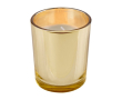 Kaars gepersonaliseerd in goudkleurig glas kleur goud