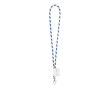 Lanyard met gestreept design en levertijd van 5-7 dagen kleur koningsblauw