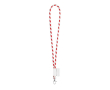 Lanyard met gestreept design en levertijd van 5-7 dagen kleur rood