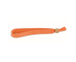 Polyester armband met bamboe sluiting kleur oranje