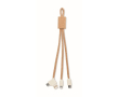 Oplaadkabel met drie aansluitingen kleur beige