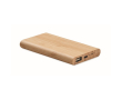 4000 mAh en powerbank van bamboe kleur hout