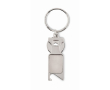 Sleutelhanger voor winkelwagentje met flesopener kleur matzilver