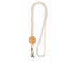 Katoenen lanyard met bamboedetail kleur beige