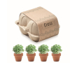 Set van 4 potjes met waterkerszaadjes kleur beige