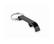 Flesopener met sleutelhanger kleur zwart