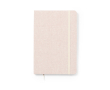 Notitieboekje van gerecycled katoen met elastiek kleur beige
