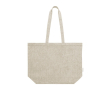 Tas van gerecycled katoen met lange hengsels 140 g/m2 kleur naturel