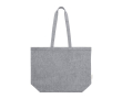 Tas van gerecycled katoen met lange hengsels 140 g/m2 kleur donkergrijs