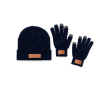 Set Vingermuts en handschoenenset kleur marineblauw