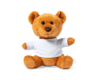 Zachte teddybeer in wit t-shirt kleur bruin