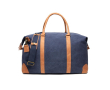 Tas met logo van gerecycled canvas, inclusief riem kleur marineblauw