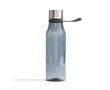 Tritan waterfles met logo en dop met draaglus kleur grijs