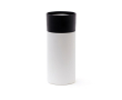 Kleine thermische rvs to go koffiebekers met logo kleur wit