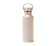 Resistente roestvrijstalen bidon met logo kleur beige