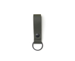 Leren sleutelhanger met logo en metalen klinknagel kleur donkergroen