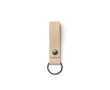 Leren sleutelhanger met logo en metalen klinknagel kleur beige