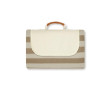 Picknickkleed van fleece en katoen met kunstleren details kleur lichtbruin