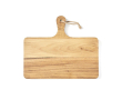 Teakhouten snijplank met logo en praktische handgreep kleur hout