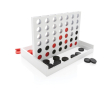 Houten vier-op-een-rij spel met logo kleur wit