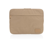 Laptophoes met logo gemaakt van gerecycled polyester kleur lichtbruin