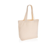 Bedrukte shopper met zak van ongeverfd gerecycled canvas kleur gebroken wit