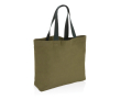 Groot formaat tas met logo van gerecycled canvas, 240 g/m2 kleur donkergroen