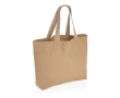Groot formaat tas met logo van gerecycled canvas, 240 g/m2 kleur lichtbruin