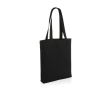 Gerecycled canvas tasjes met logo, 285 g/m2 ongeverfd kleur zwart