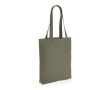 Gerecycled canvas tasjes met logo, 285 g/m2 ongeverfd kleur donkergroen