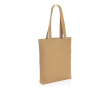Gerecycled canvas tasjes met logo, 285 g/m2 ongeverfd kleur lichtbruin