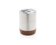 Thermische mok met logo en kurken detail kleur zilver